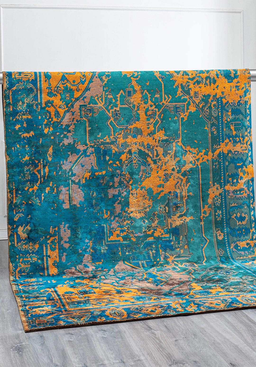 Emperor Orange - Dark Turquoise Rug