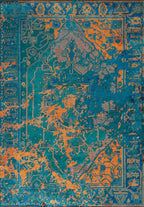 Emperor Orange - Dark Turquoise Rug