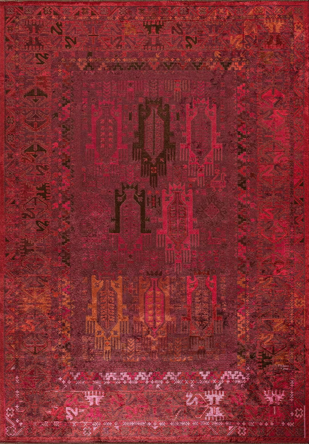 Folk Cherry - Red Rug