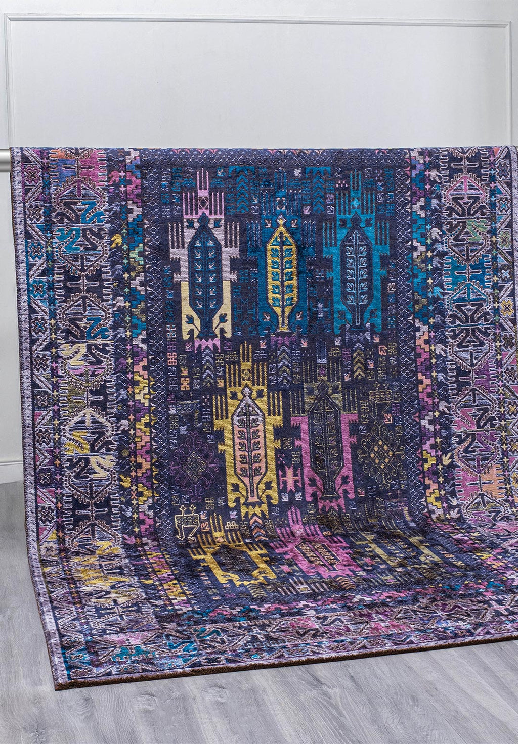 Folk Dark Navy - Purple Rug