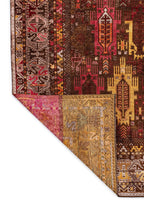 Folk Dark Brown - Magenta Rug