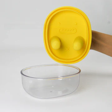 2-in-1 No-Mess Snack Box with Silicone Finger Lid - Snack Mate
