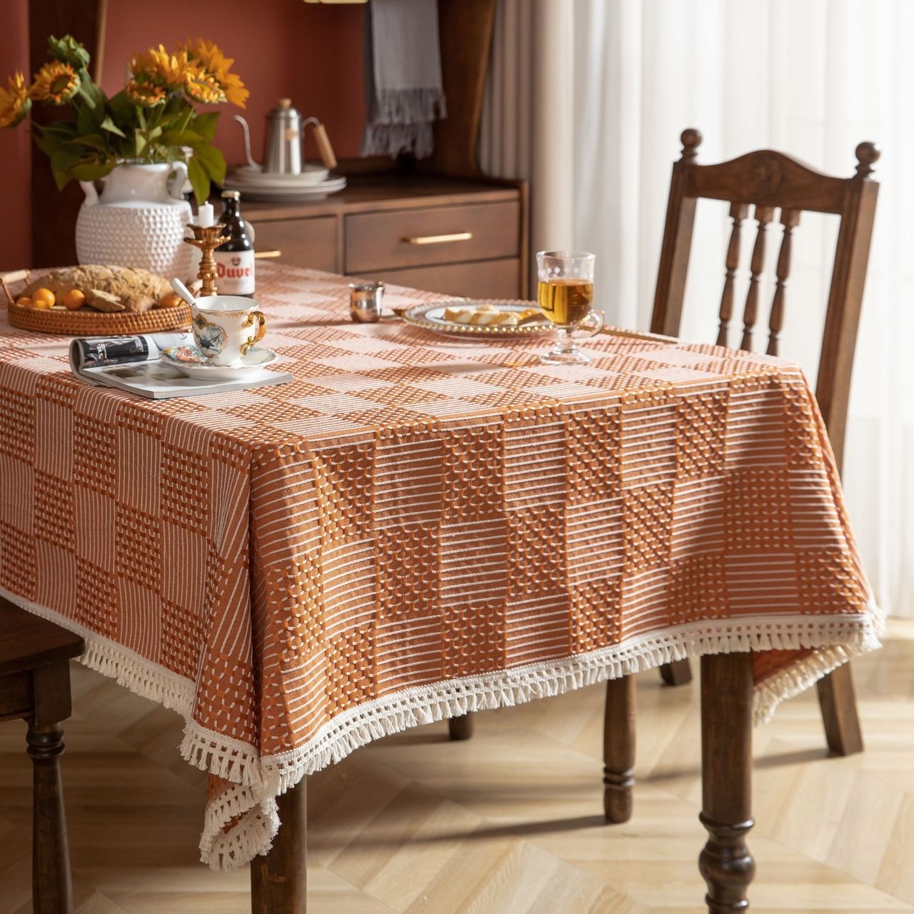 Vintage Geo Weave Tablecloth