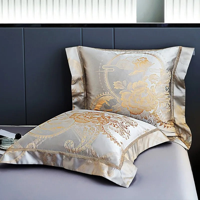 Freja Luxury Vintage Floral Jacquard Bedding Set