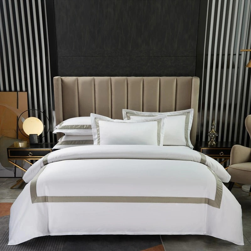 Vera Hotel Border Egyptian Cotton Bedding Set