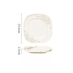 Beauty Rose Embossed Square Plate
