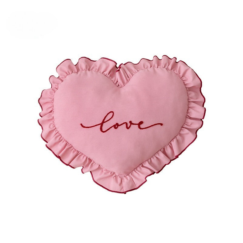 Ruffle Love Heart Cushion