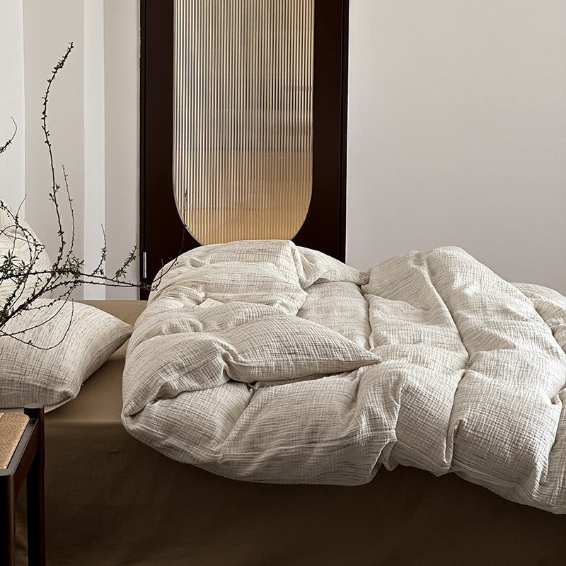 Minimal Sketch Stripe Bedding Set