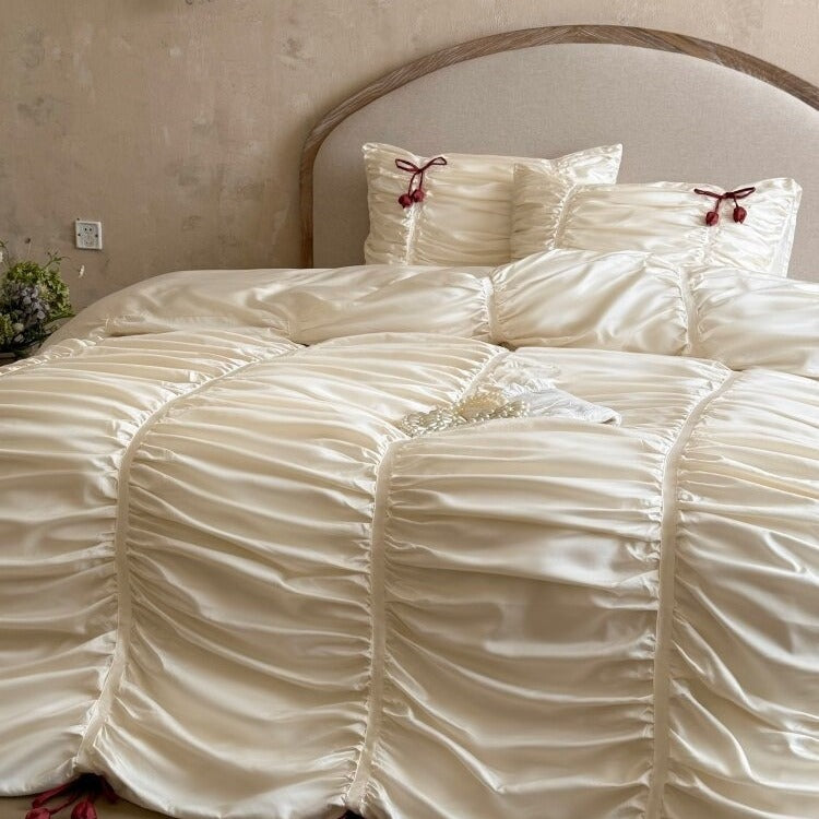 Fragrant Satin Bow Bedding Set