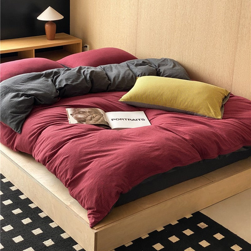 Knit Stripe Bedding Set