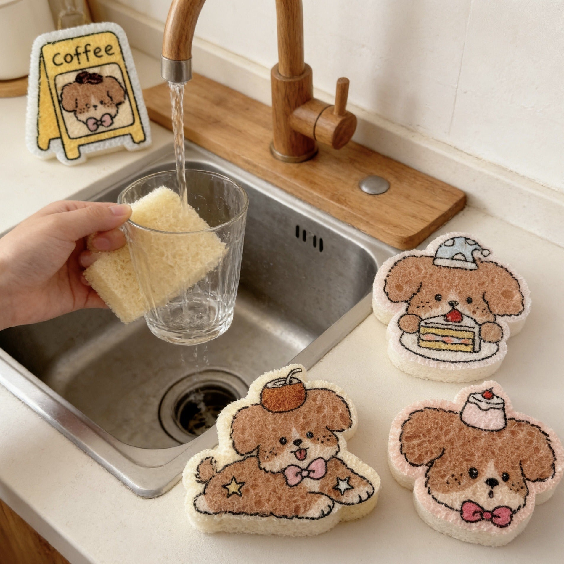 Cafe Puppy Dish Sponge Set