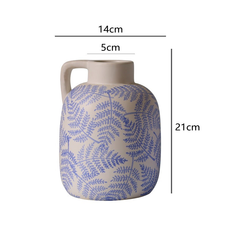 Blue Leave Ceramic Vase