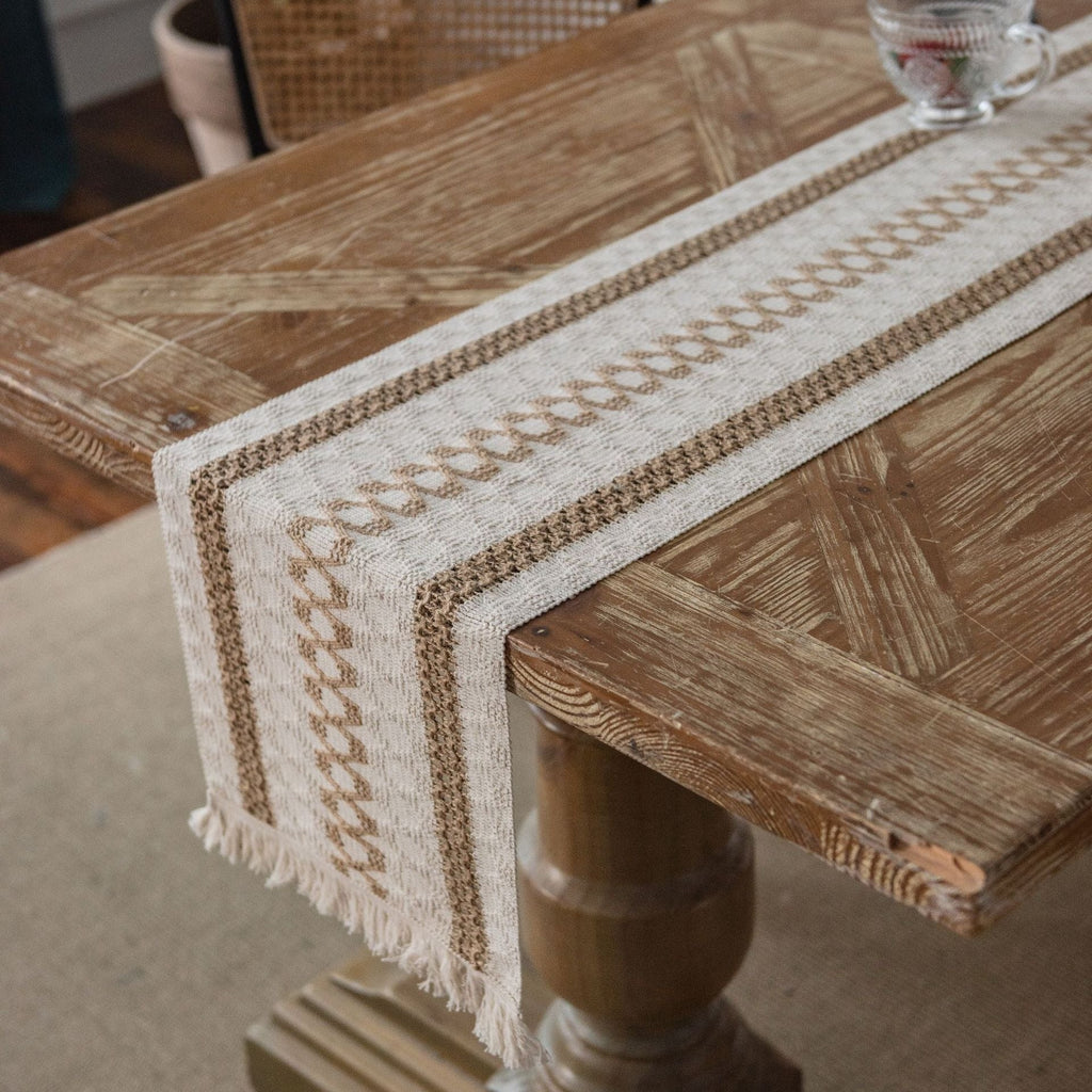 Vintage Farmhouse Stripe Table Runner