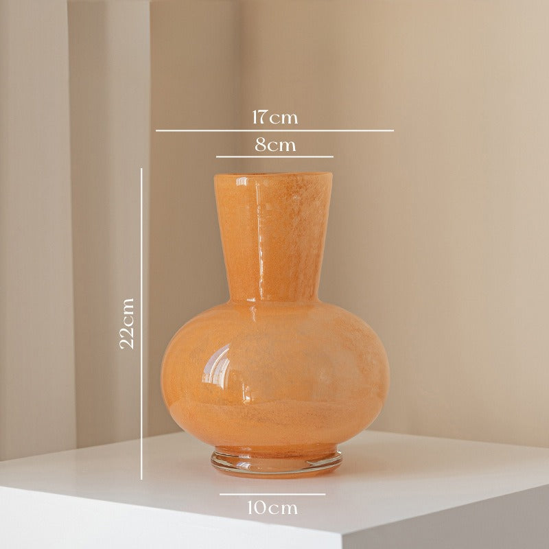 Long Neck Pastel Glass Vase