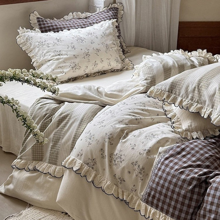 Lavender Cotton Linen Bedding Set