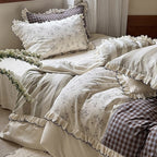 Lavender Cotton Linen Bedding Set