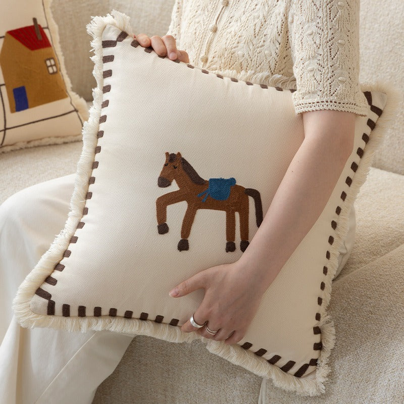 Pasture Tales Embroidered Cushion