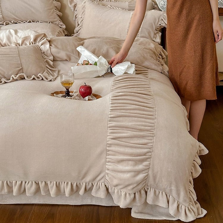 Chateau Ruffle Velvet Bedding Set