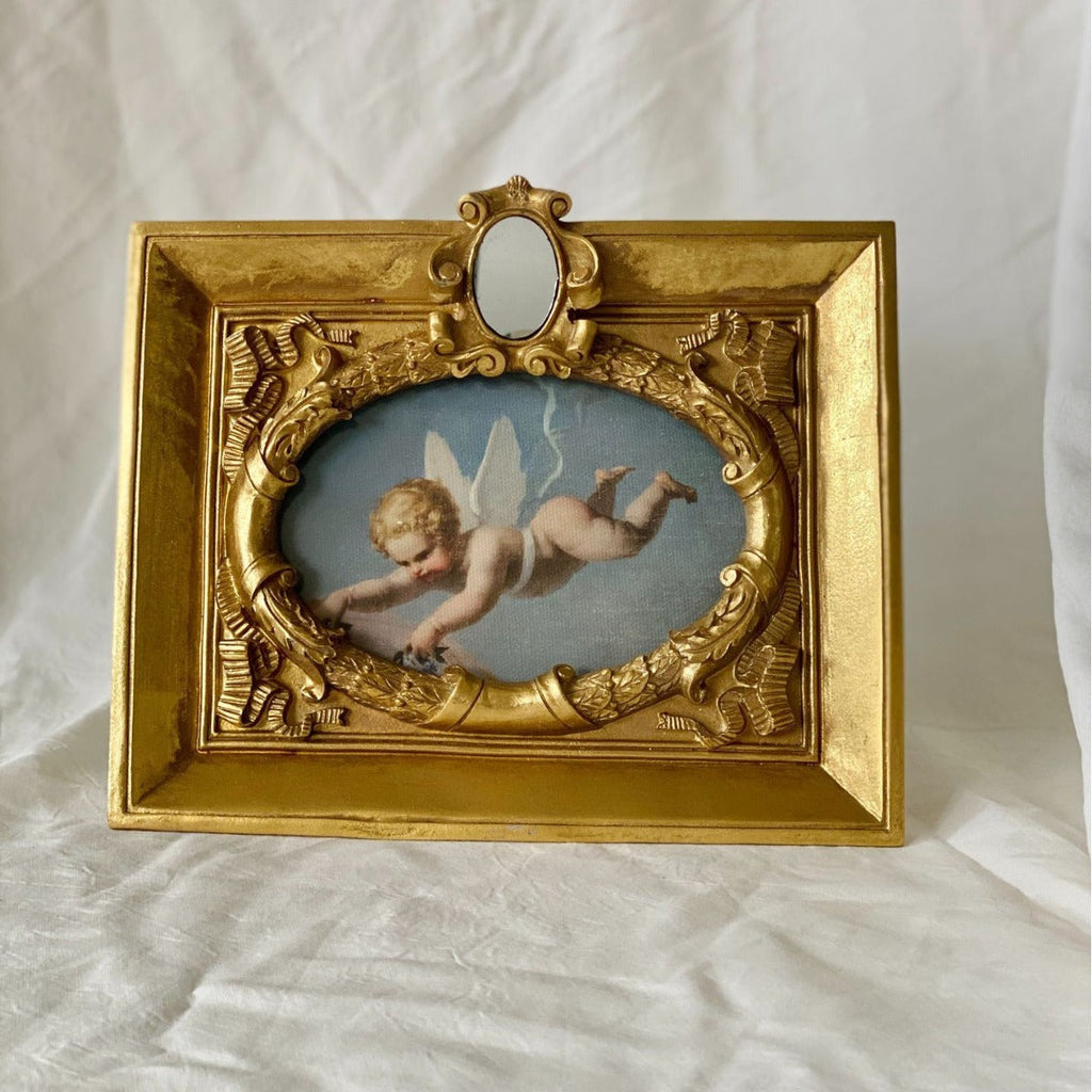 Vintage Gold Mini Mirror Top Frame