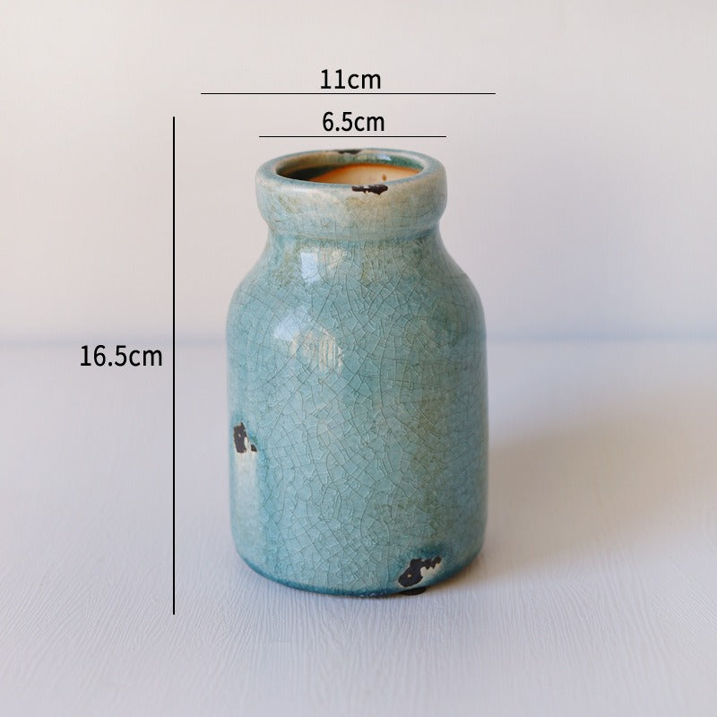 Small Crackle Ceramic Vase