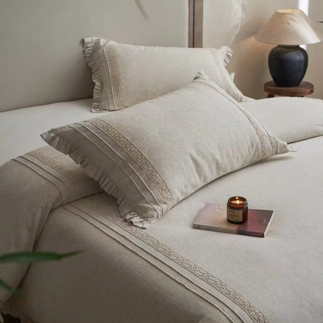 Dreamy Lace Trim Bedding Set