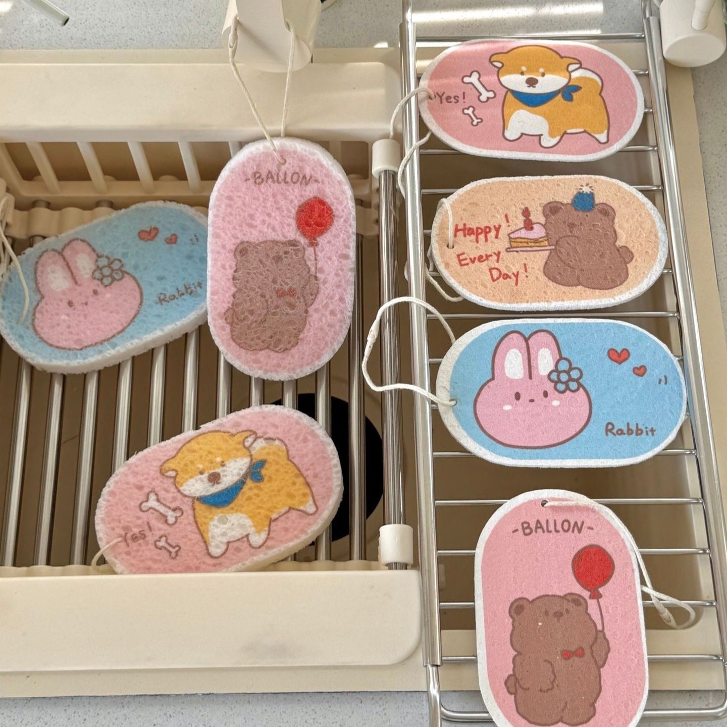Happy Oval Dish Sponge Set
