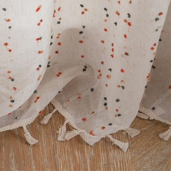 Candy Dot Tassel Curtain