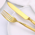 Naila Gold Textured Handle Stainless Steel Cutlery Set