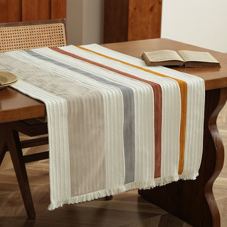 Ribbed Cotton Tassel Runner