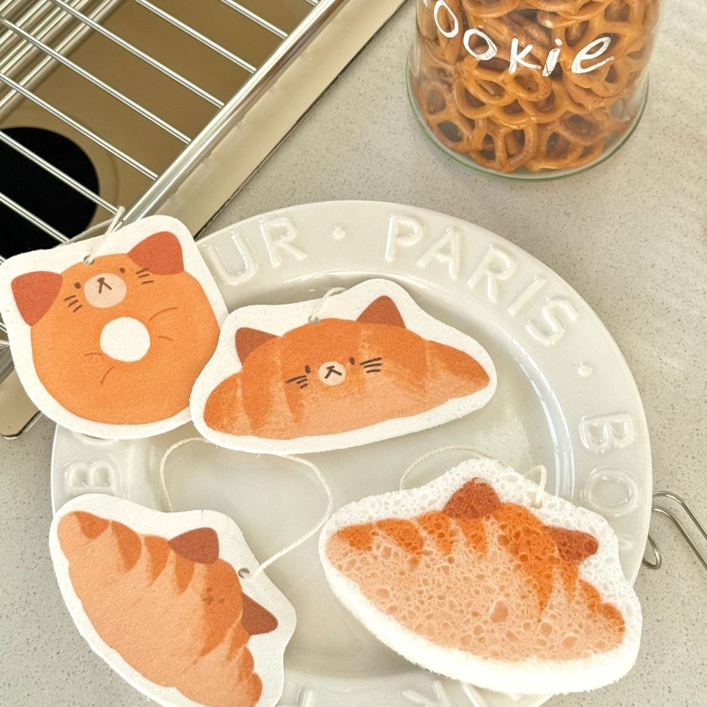 Bread Kitty Dish Sponge Set