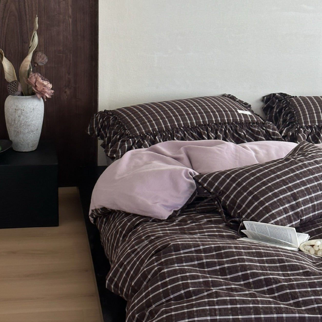 Ruffle Checker Bedding Set