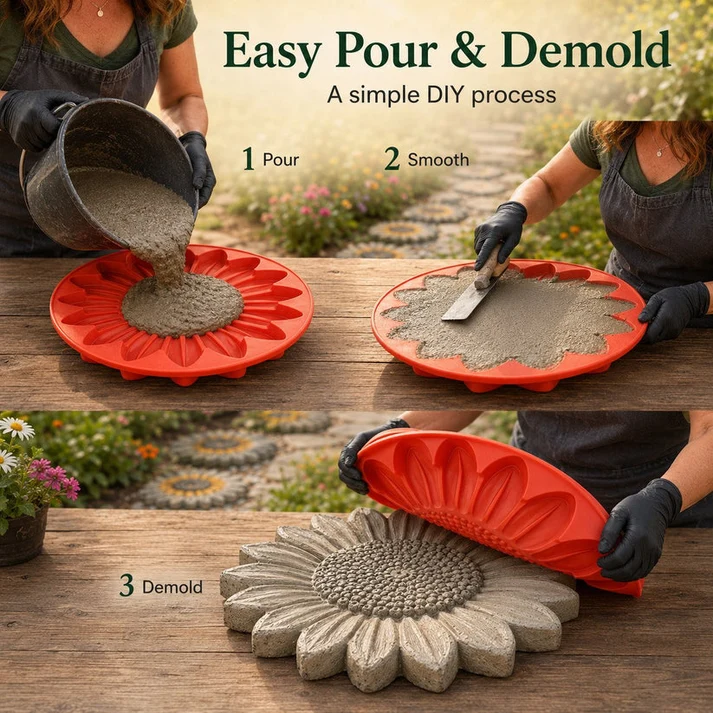 ✨Create Your Own Garden Art - Reusable Mold for Stepping Stones