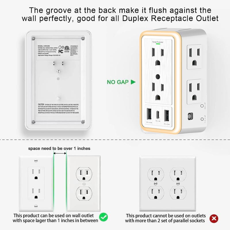 🔥 Multi Plug Outlet Surge Protector