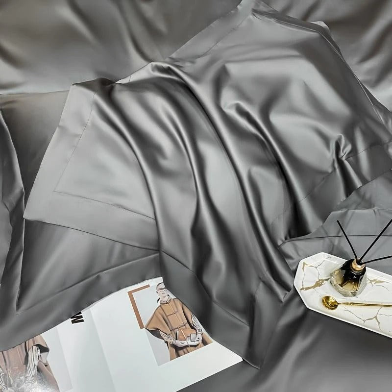 Neo Deep Grey Silky Egyptian Cotton Bedding Set