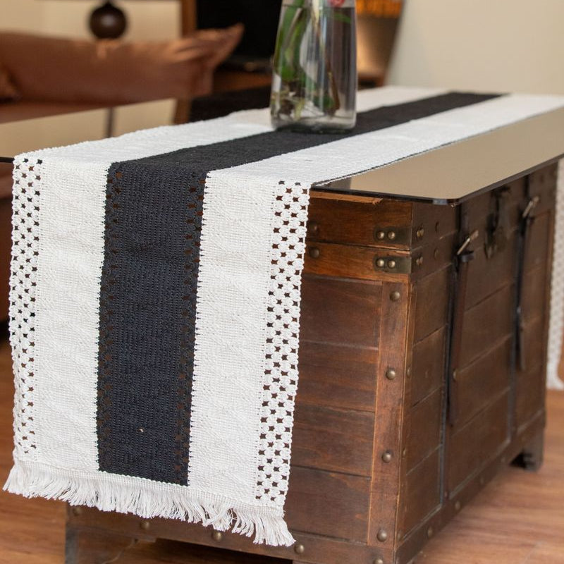 Nordic Woven Stripe Table Runner