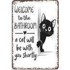 Vintage Black & White Cat Wall Art