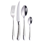 Ferran Silver Diagonal Textured Stainless Steel Cutlery Set