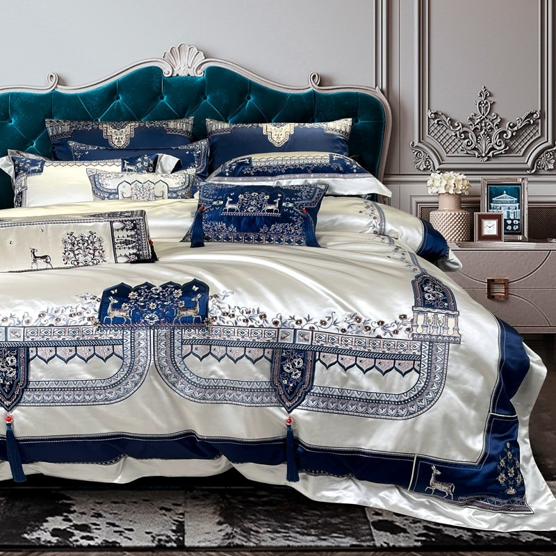 Giorgio Opulent Embroidered Tassel Luxury Bedding Set
