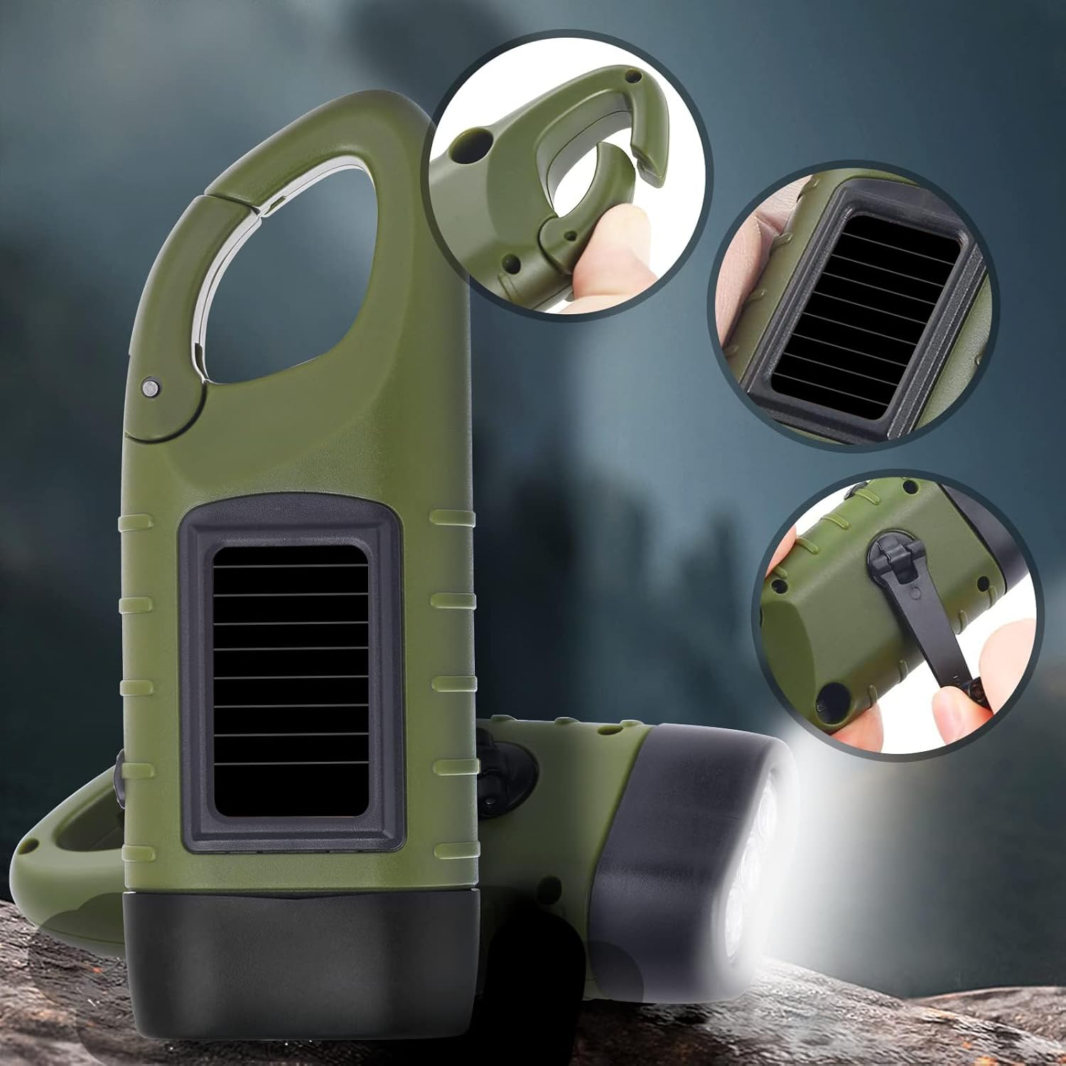 Hand Crank Solar Flashlight - Ultimate Emergency & Outdoor Light