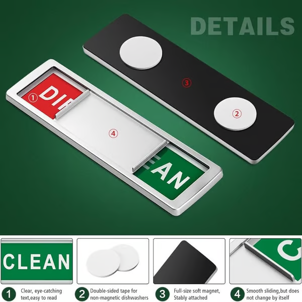 Clean Dirty Dishwasher Magnet Indicator Sign ✨