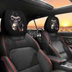 😆 Funny Cartoon Car Headrest Covers – 2PCS Universal Fit 🚗