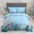 Gianna Sky Blue Botanical Ultra Soft Egyptian Cotton Bedding Set