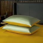 Shemir Light Green Gold Reversible Egyptian Cotton Bedding Set
