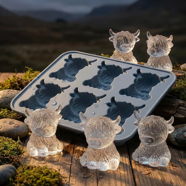 🐮 Mini Highland Cow Ice Cube Mold – Cute 3D Ice for Drinks, Parties & Gifts