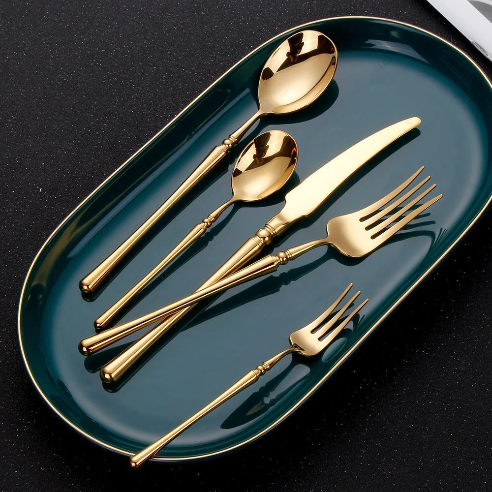 Rome Gold Luxury Stainless Steel Cutlery Set