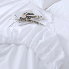 Degella Aqua Green Stripe Egyptian Cotton Luxury White Bedding Set