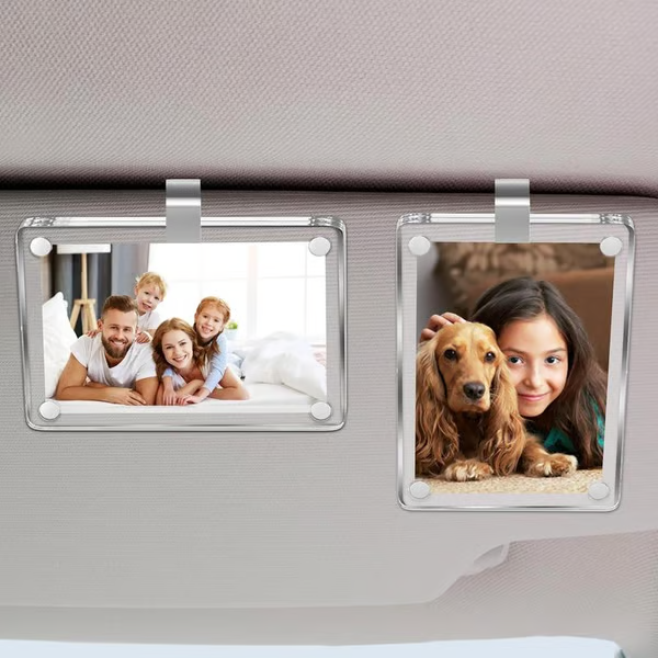 🔥2-Pack Vertical Car Sun Visor Photo Frame Clips