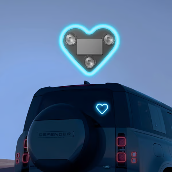 🔥🔥 Solar Powered Wireless LED Heart Shape C-Pillar Neon Light