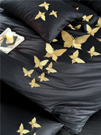 Papillon Butterfly Embroidered Egyptian Cotton Bedding Set