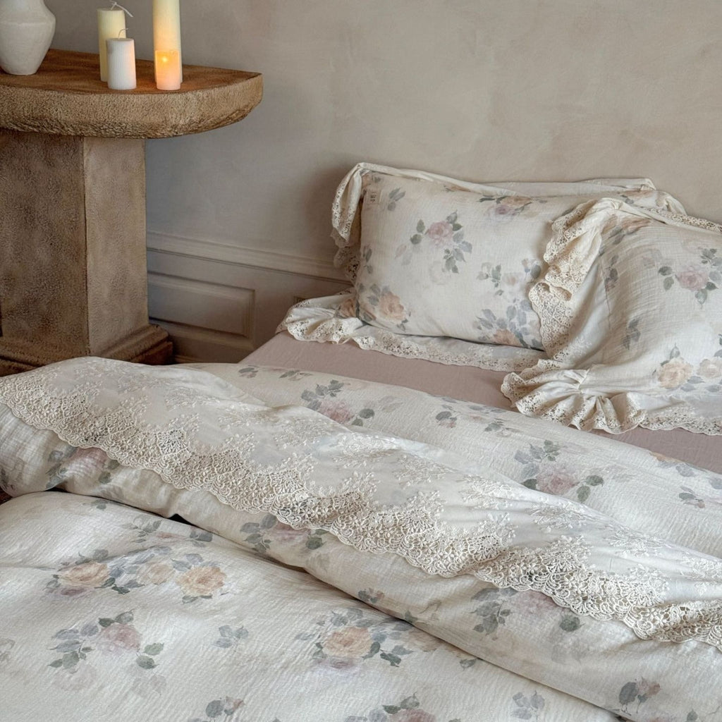 Perpetua Rosy Lace Bedding Set